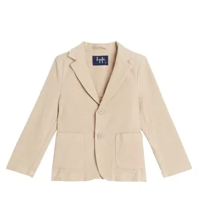 Il Gufo Kids' Cotton-blend Blazer In Oat