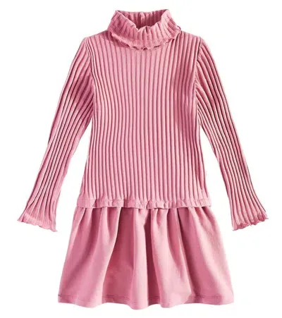 Il Gufo Kids' Cotton-blend Dress In Pink