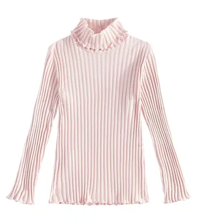 Il Gufo Kids' Cotton-blend Jersey Top In Pink