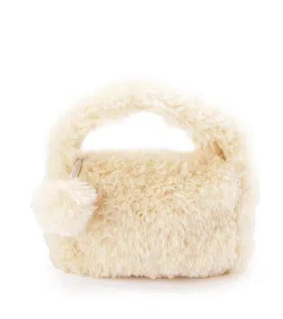 Il Gufo Kids' Faux Fur Shoulder Bag In Burgundy