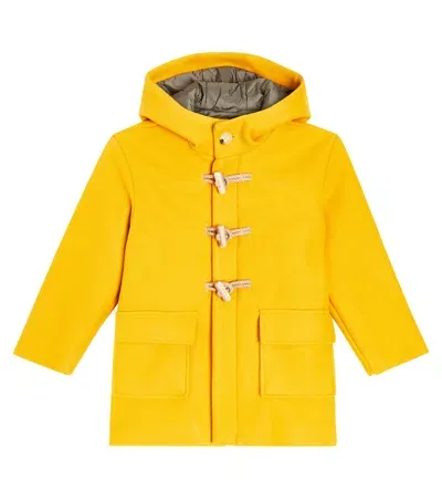 Il Gufo Kids' Hooded Coat In Yellow