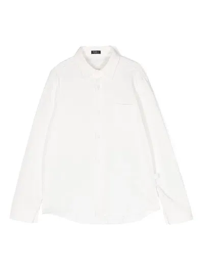 Il Gufo Kids' Logo-patch Cotton Shirt In White