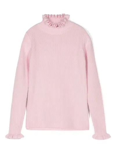 Il Gufo Kids' Ribbed Top In Pink