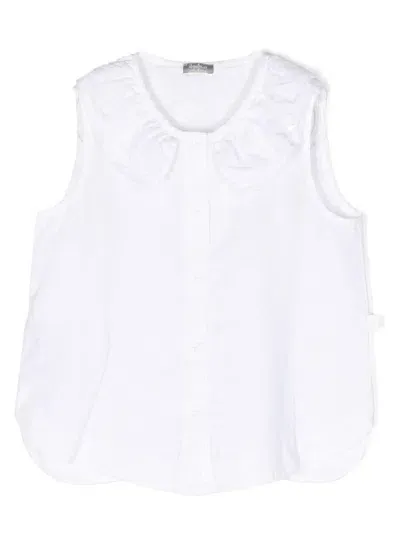 Il Gufo Kids' Ruffle-detail Sleeveless Shirt In White