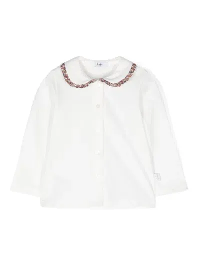 Il Gufo Babies' Ruffled-trim Shirt In White