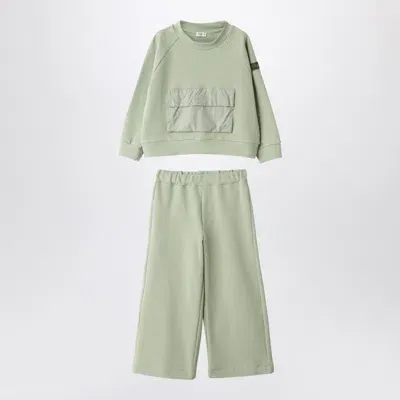 Il Gufo Kids' Sage Green Two-piece Cotton Suit