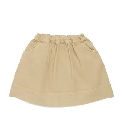 Il Gufo Kids' Stretch-cotton Bermuda Skirt In Beige