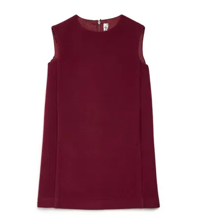 Il Gufo Kids' Techno-wool A-line Dress In Burgundy