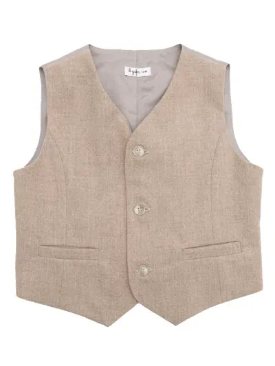 Il Gufo Kids' Vest In Brown