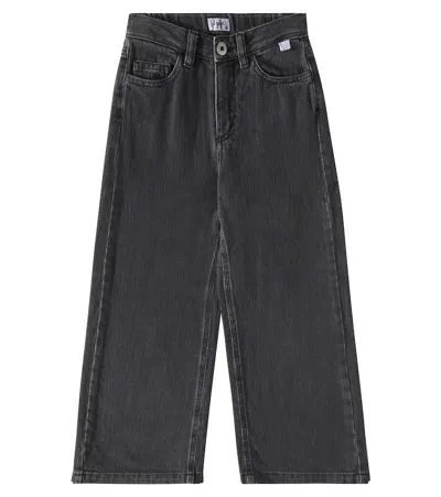 Il Gufo Kids' Wide-leg Jeans In Black