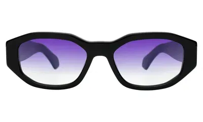 Illesteva Cassette Sunglasses In Black / Purple Flat Gradient