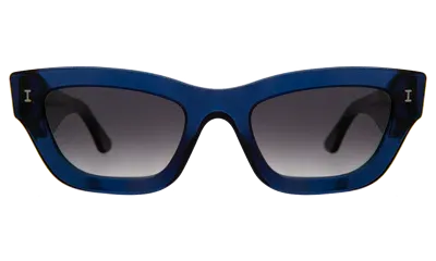 Illesteva Donna Sunglasses In Navy / Grey Gradient