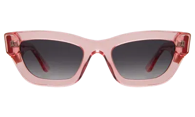 Illesteva Donna Sunglasses In Neon Pink / Grey Gradient