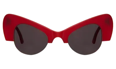 Illesteva Emma Sunglasses In Matte Red / Grey