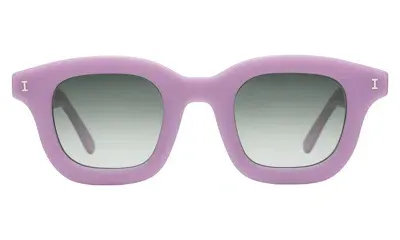 Illesteva George Sunglasses In Matte Lilac / Olive Flat Gradient