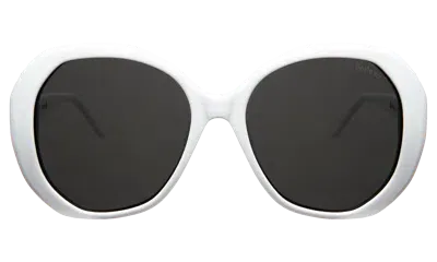 Illesteva Manuela Sunglasses In White / Grey