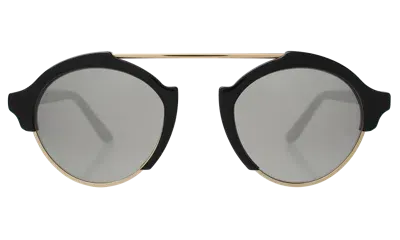 Illesteva Milan Iv Sunglasses In Black / Silver Mirror