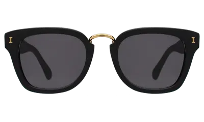 Illesteva Positano Sunglasses In Matte Black/gold / Grey