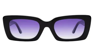 Illesteva Wilson Sunglasses In Black / Purple Flat Gradient