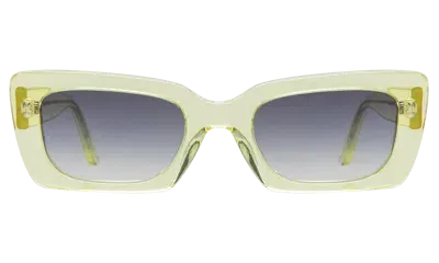 Illesteva Wilson Sunglasses In Neon Lemon / Grey Flat Gradient