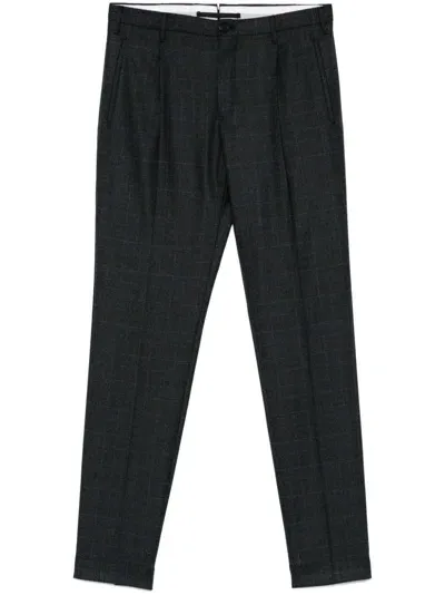 Incotex Checked Trousers In Grey