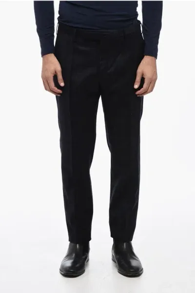 Incotex Checked Virgin Wool Slim Fit Pants In Black