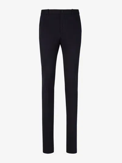 Incotex Cotton Formal Trousers In Midnight Blue