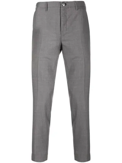 Incotex Cropped Chino Trousers In Grey