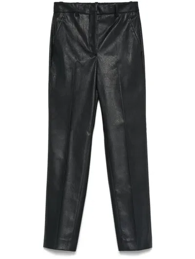 Incotex Slim-cut Faux-leather Trousers In Grey