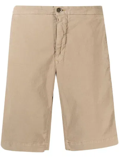 Incotex Knee-length Cotton Shorts In Beige Medio