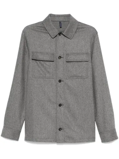 Incotex Mélange-effect Shirt In Grey