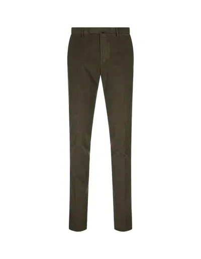 Incotex Moss Green Corduroy Slim Fit Trousers