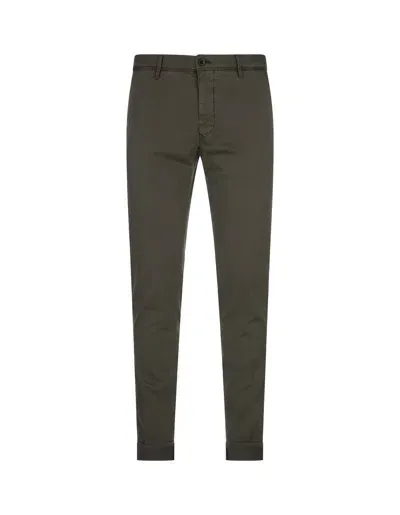 Incotex Olive Green Slim Fit Chino Trousers