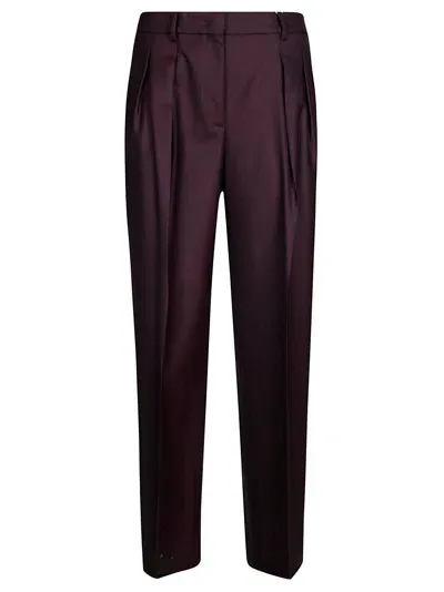 Incotex Pantalone Flanella Pinces In Purple