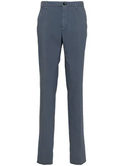 Incotex Pressed-crease Tapered Trousers In Blue