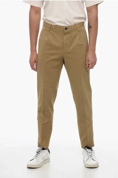 Incotex Regular Waist Solid Color Chinos Pants In Green