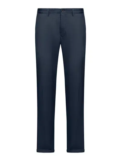 Incotex Slim Cotton Trousers In Blue