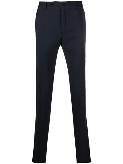 Incotex Slim-cut Virgin Wool Trousers In Blue