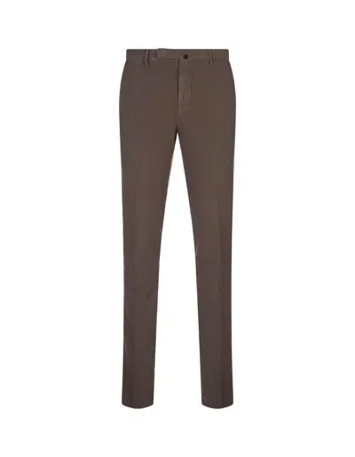 Incotex Slim Fit Trousers In Brown Certified Doeskin