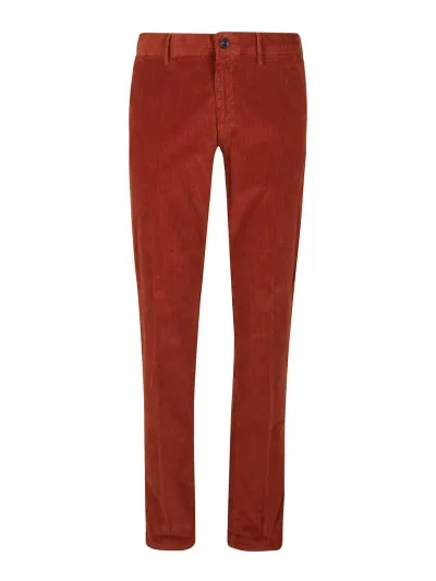 Incotex Velvet Trousers In Dark Red