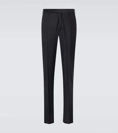 Incotex Virgin Wool Tapered Pants In Blue