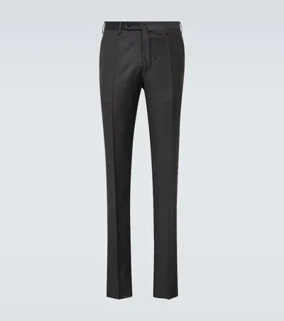 Incotex Virgin Wool Tapered Pants In Grey