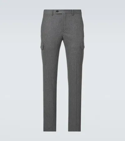 Incotex Wool And Cashmere Tapered Pants In Grey