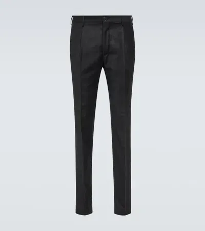 Incotex Wool Chinos In Black