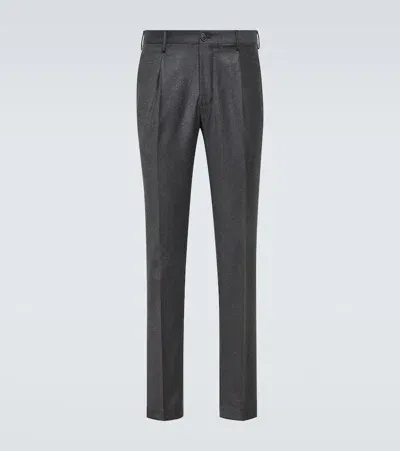 Incotex Wool Chinos In Grey