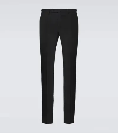 Incotex Wool Straight Pants In Black