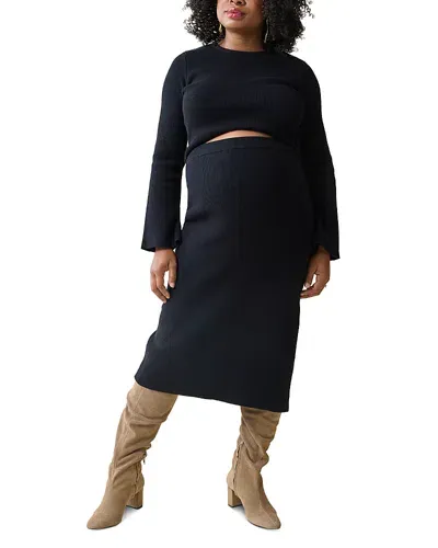 Ingrid & Isabel Maternity Sweater & Skirt Set In Black