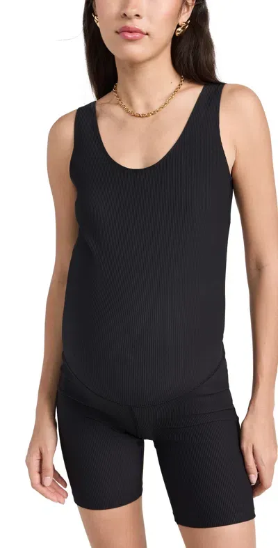 Ingrid & Isabel Ribbed Short Maternity Bodysuit In Black