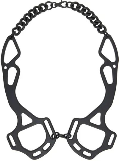 Innerraum Black Object N12 Hackamore Neck Chain Necklace In Black Matt