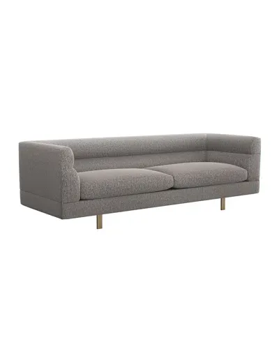 Interlude Home Ornette Sofa 91" In Gray Velvet